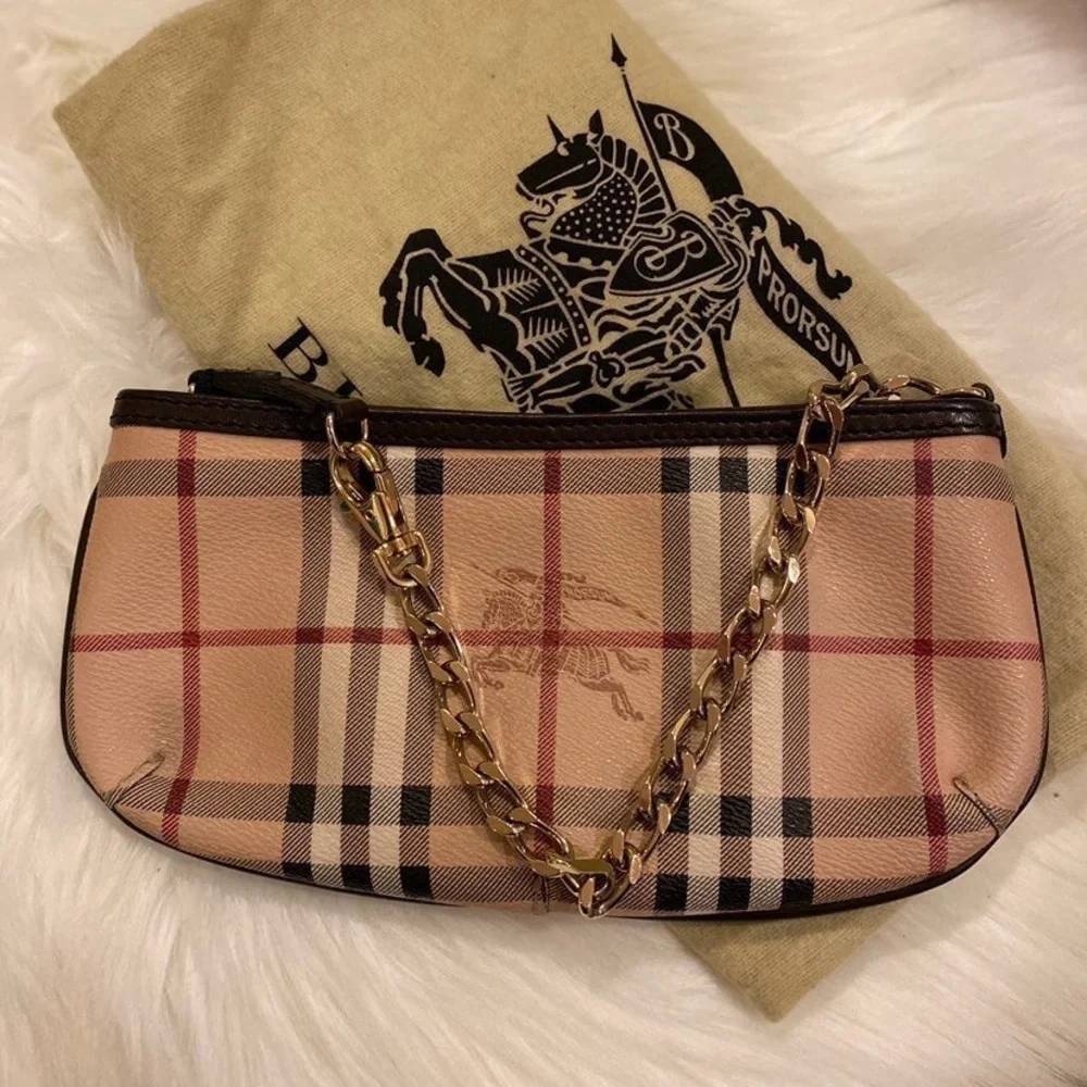 BURBERRY Haymarket Check Anabel Wristlet